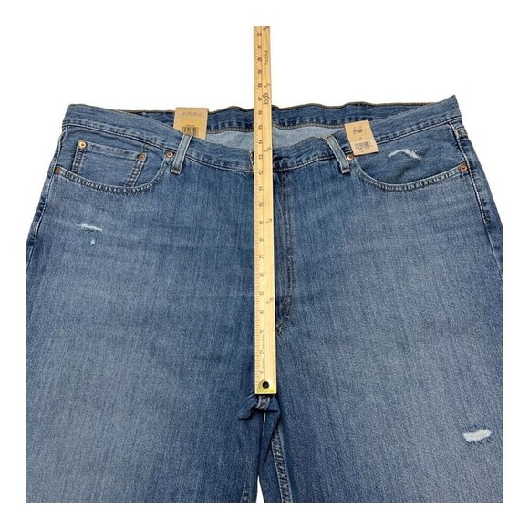 Levis Mens 44 469 Denim Shorts Loose Fit Light Distressed Below Knee Cotton - Picture 6 of 9